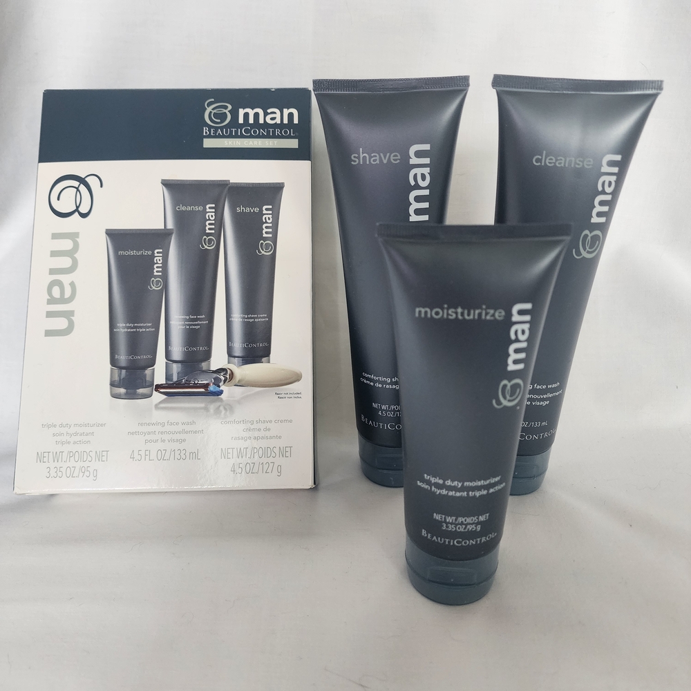 BeautiControl man Grooming Set - Gray Shave, Cleanse & Moisturize
